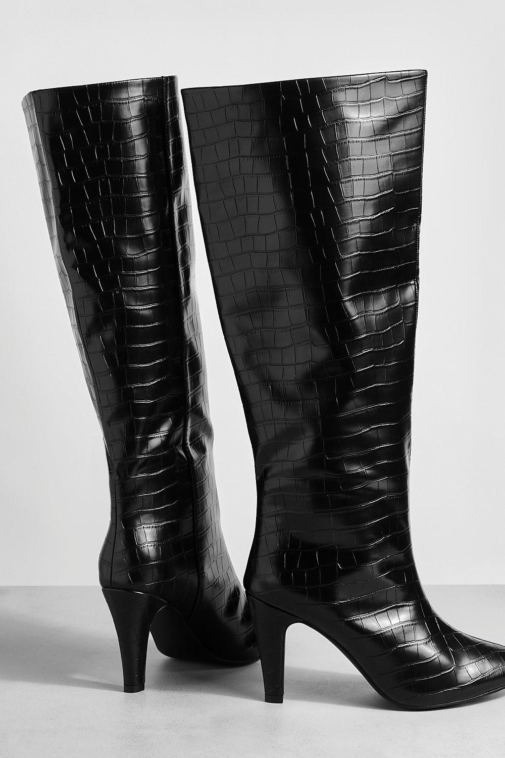 Pointed knee hot sale high boots